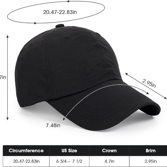 Unisex Waterproof Running Hat Lightweight Sun Protection Baseball Cap for Outdoo - Picture 2 of 7